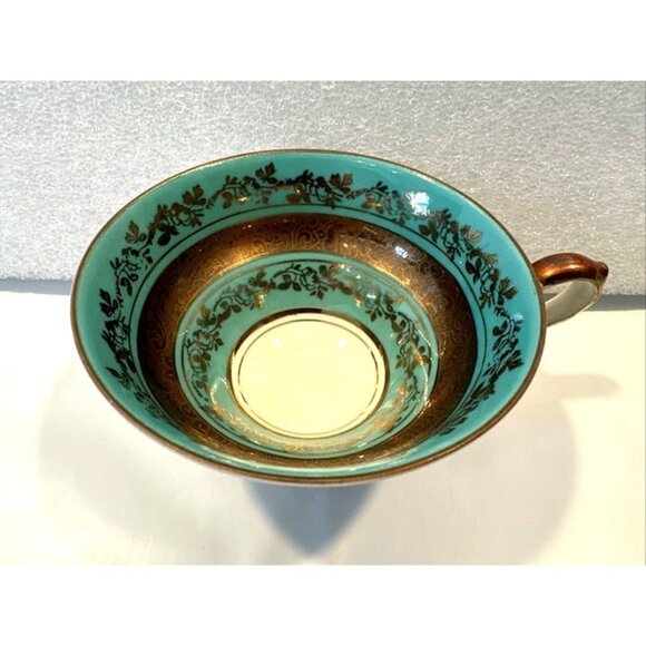 Alka Bavaria "Sylvia" Min Tea Cup Teal with 22K Gold Trim Throughout - Very Rare - Picture 2 of 11
